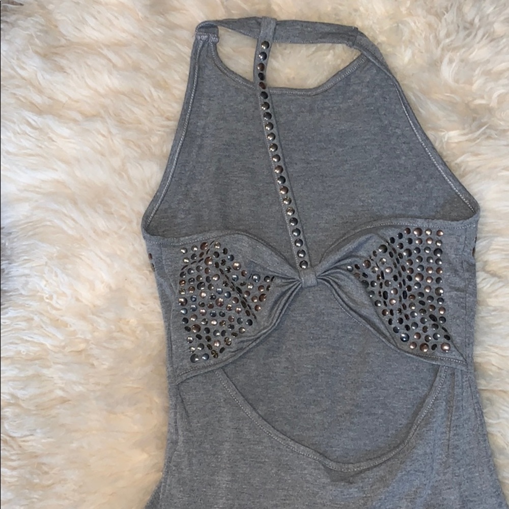 Grey studded bodysuit